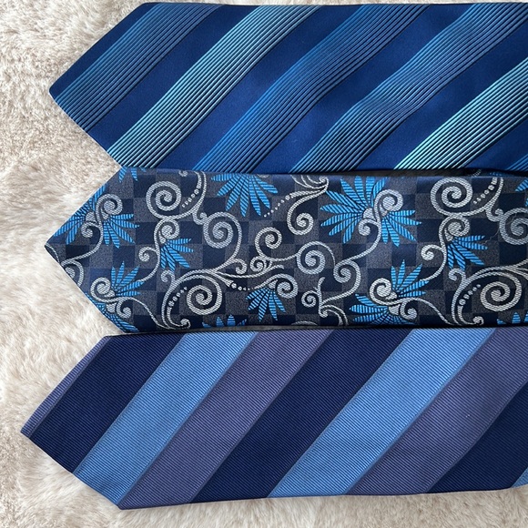 Nicole Miller Silk Wide Blue Stripe Mens Necktie Neck Tie 4x59 - Picture 15 of 15